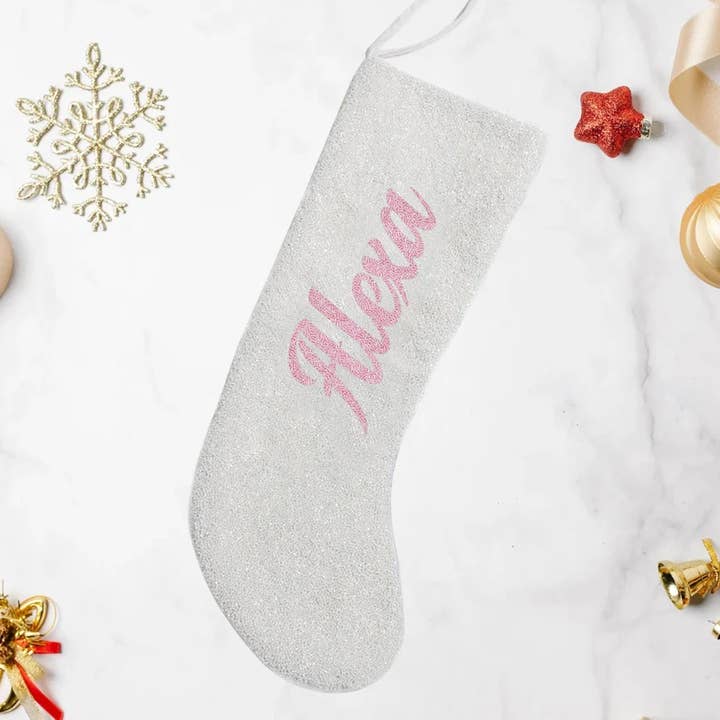Custom Name Christmas Stockings, Custom Beaded Stockings, for wholesale by GiftsbyPR