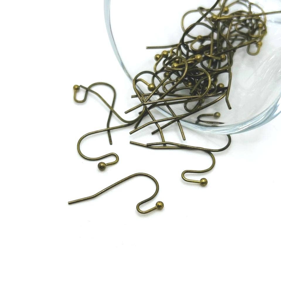 Guerrilla Charm - Wholesale Craft Supplies - Bronze Shepherd Fish Hook Earring Wires, 21x12mm0