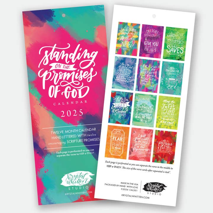 Promises of God Art Calendar 2025 for wholesale by Krystal Whitten Studio