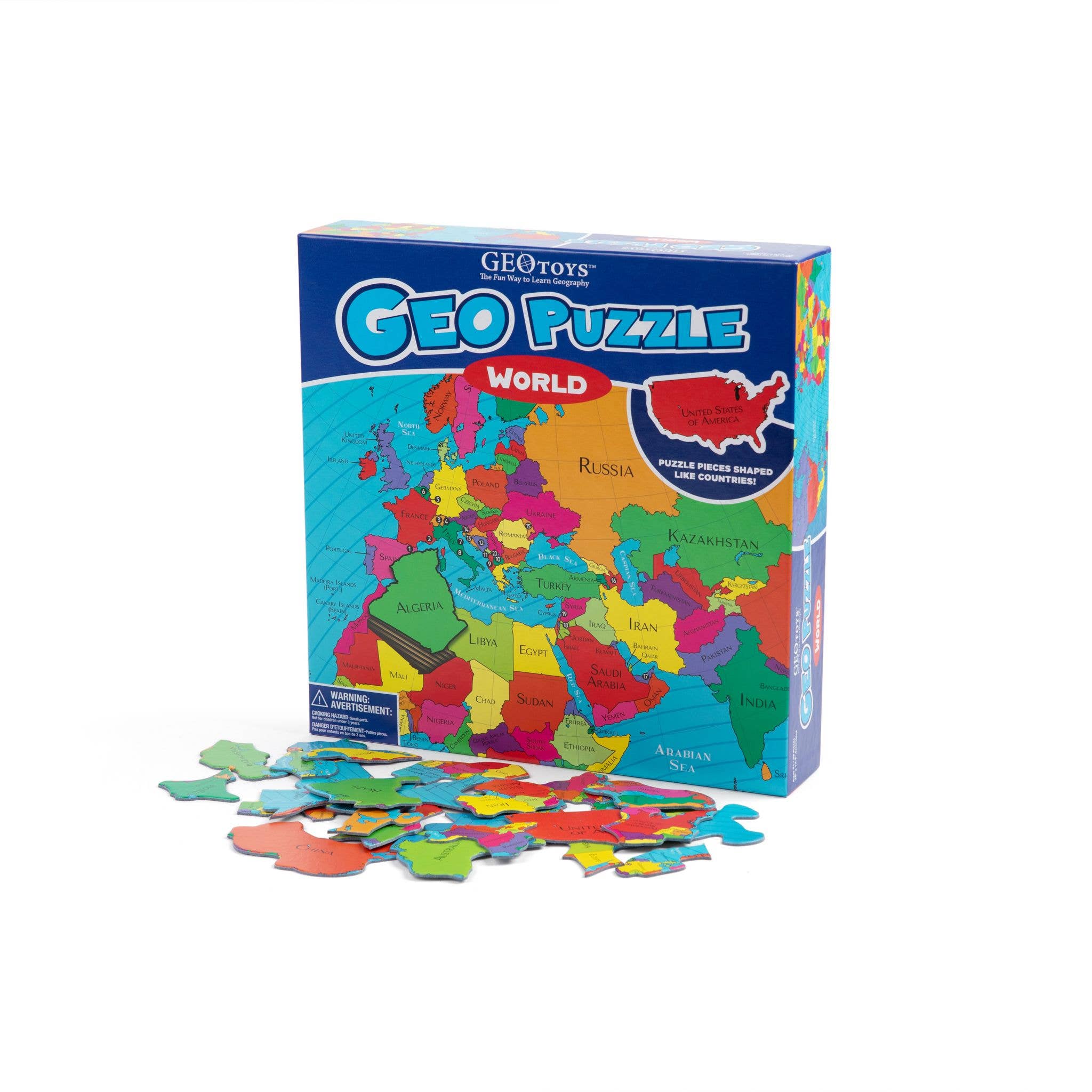 Geotoys - Wholesale Puzzle - Kids - Geotoys GeoPuzzle, 68 World Country Shaped Pieces2
