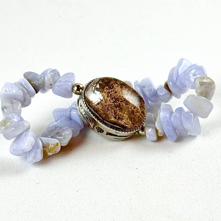 Liv Rocks - Wholesale Beaded Bracelet - Bracelets Garden Quartz w/ Larimar or Blue Lace Agate