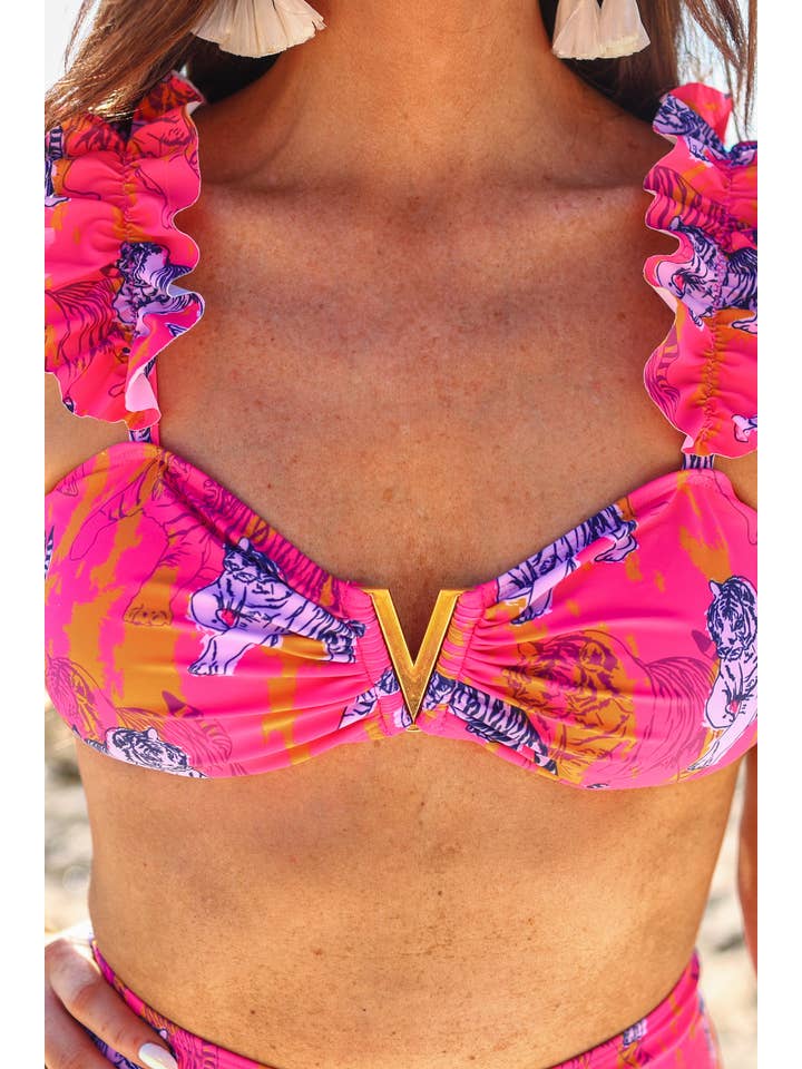 Pink Watch The Waves Two Piece Swimsuit for wholesale on Faire11