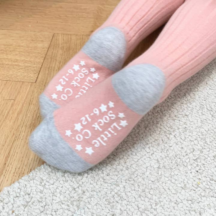 The Little Sock Company - Wholesale Panty's - Kinderen - Antislip superzachte geribbelde panty voor baby's en peuters in schelproze