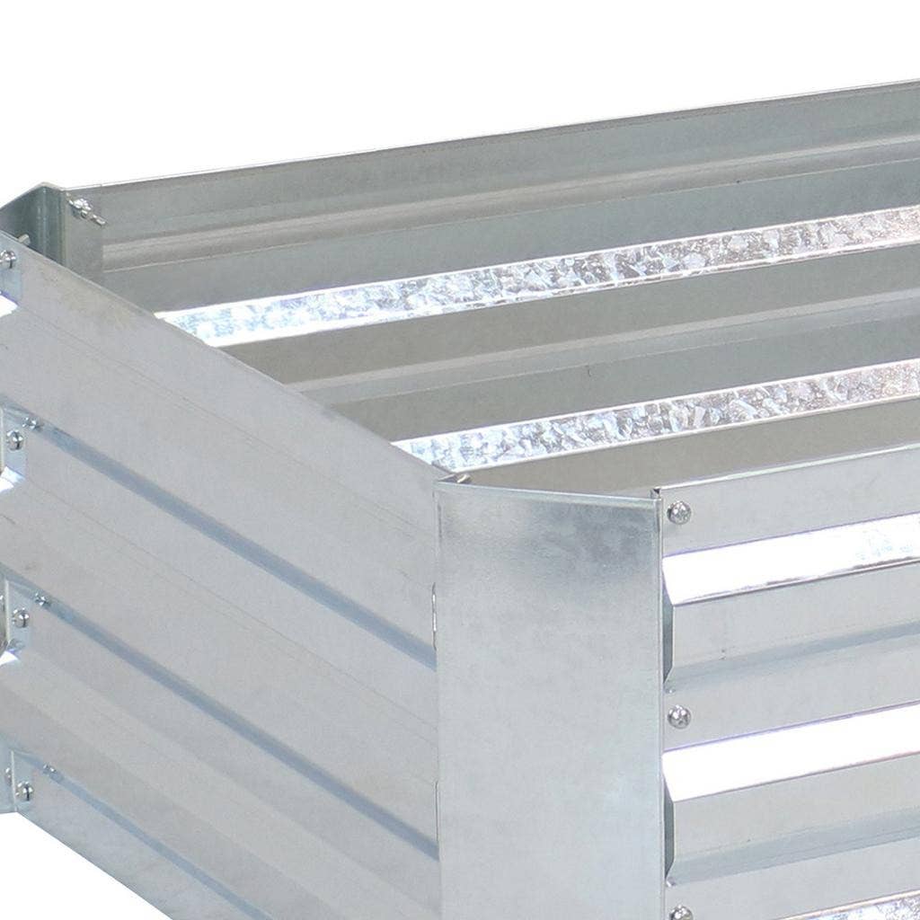 HomeRoots - Wholesale Planter Box - 12" X 48" Silver Metal Rectangular Raised Garden Bed4