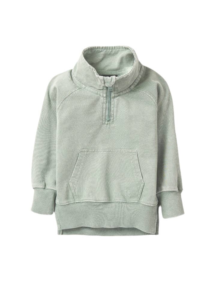 Little Bipsy - Wholesale Sweatshirt - Kids - Quarter Zip Pullover - Basil Wash