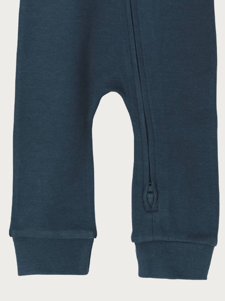 Babu - Wholesale Jumpsuit – Baby - Footless Onesie Zipsuit - Denim2