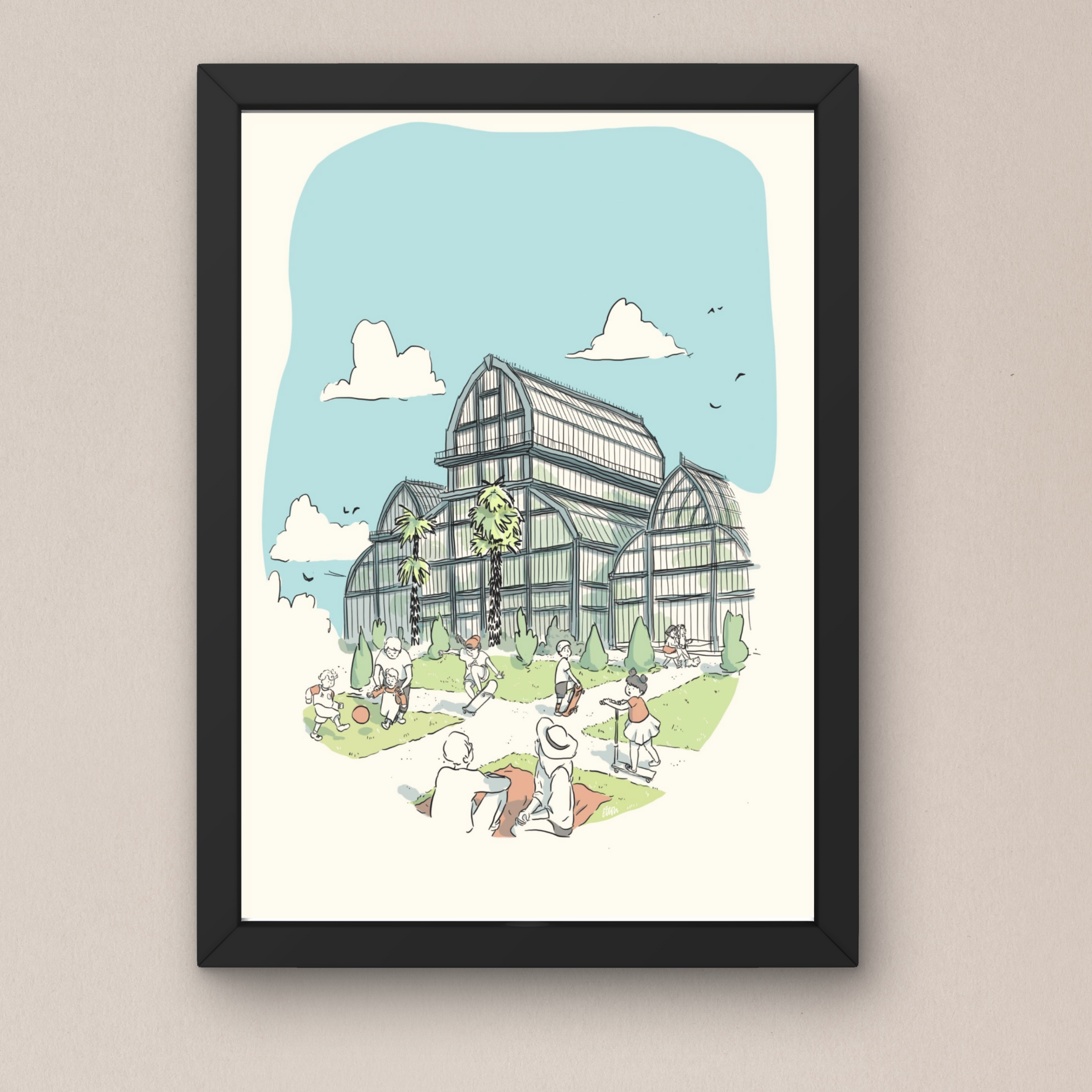 EMILIE ETTORI ILLUSTRATION – wholesale Art print – Greenhouses of the Tête d'Or Park4