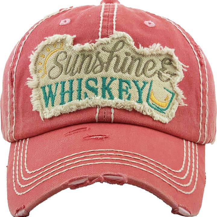 KBETHOS - Vendita all'ingrosso Cappellino da baseball - Donna - Cappellino Vintage Lavato SUNSHINE & WHISKEY4