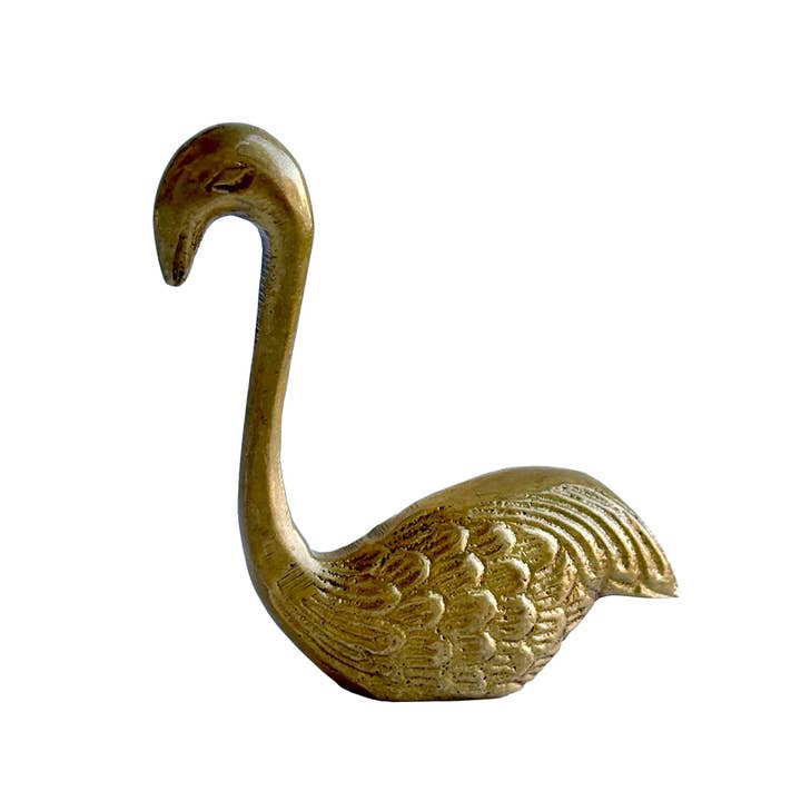 Madison Bay Co. - Historical Home Decor Reproductions - Wholesale Paper Weight - 3" Antiqued Brass Flamingo Paper Weight