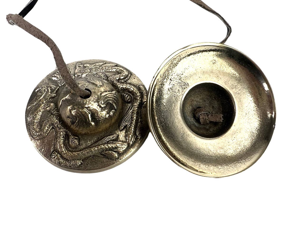 HK Higher Knowing - Vente Accessoire de méditation - Cymbales Tingsha Tibétaines de Méditation Dragon Moyen1