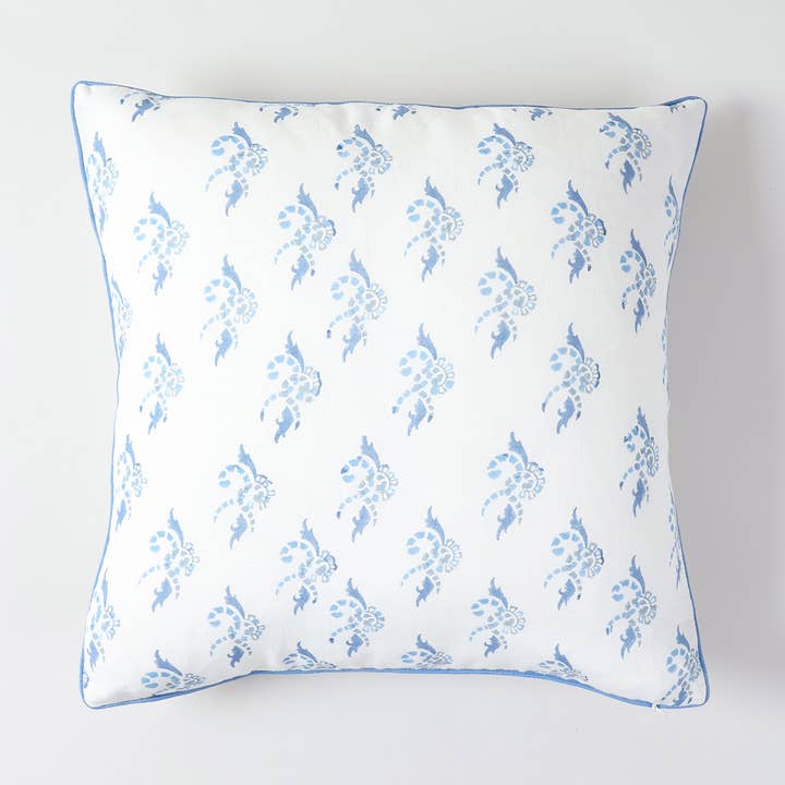 Capa de Almofada em Algodão e Linho com Estampa de Espiral Feita à Mão por atacado de Eyaas