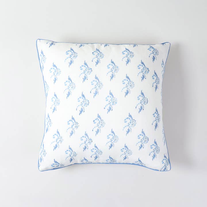 Funda de cojín de lino y algodón con estampado a mano en espiral para venta al por mayor de Eyaas