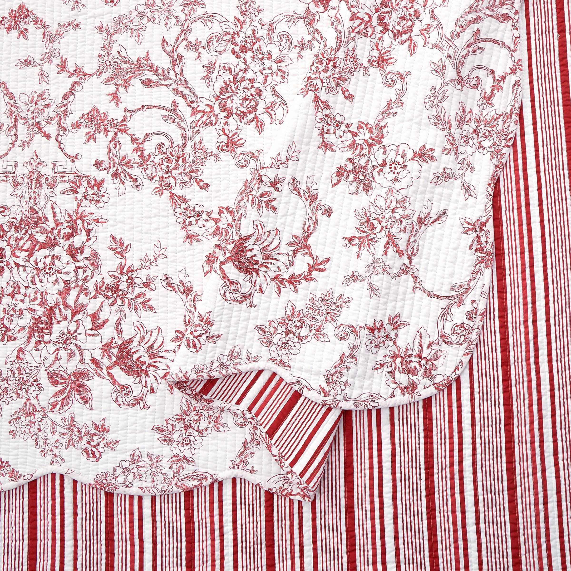 Peking Handicraft - Wholesale Bedding Set - GARDEN TOILE QUILT SET - RED - Modern Heirloom6