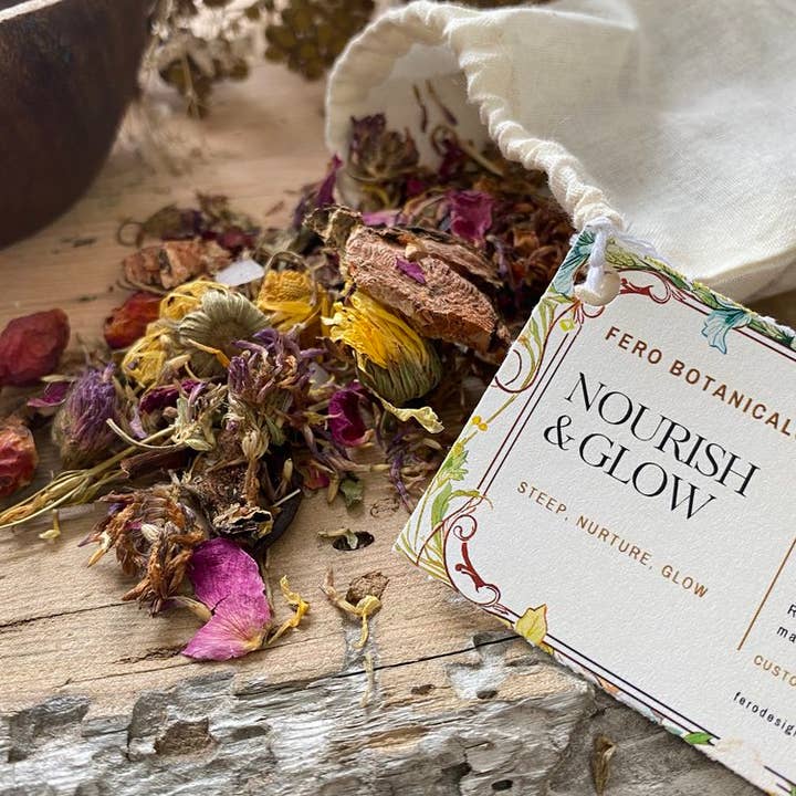 Nourish and Glow Tub Tea for wholesale by Fero Botanicals