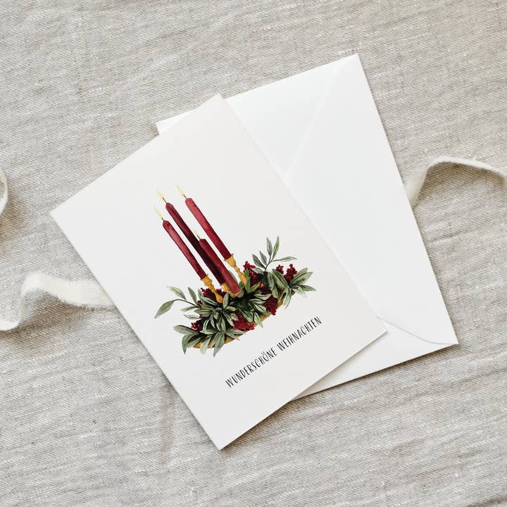 Carte de Noël · Couronne de l'Avent pour la vente par Leo La Douce GmbH