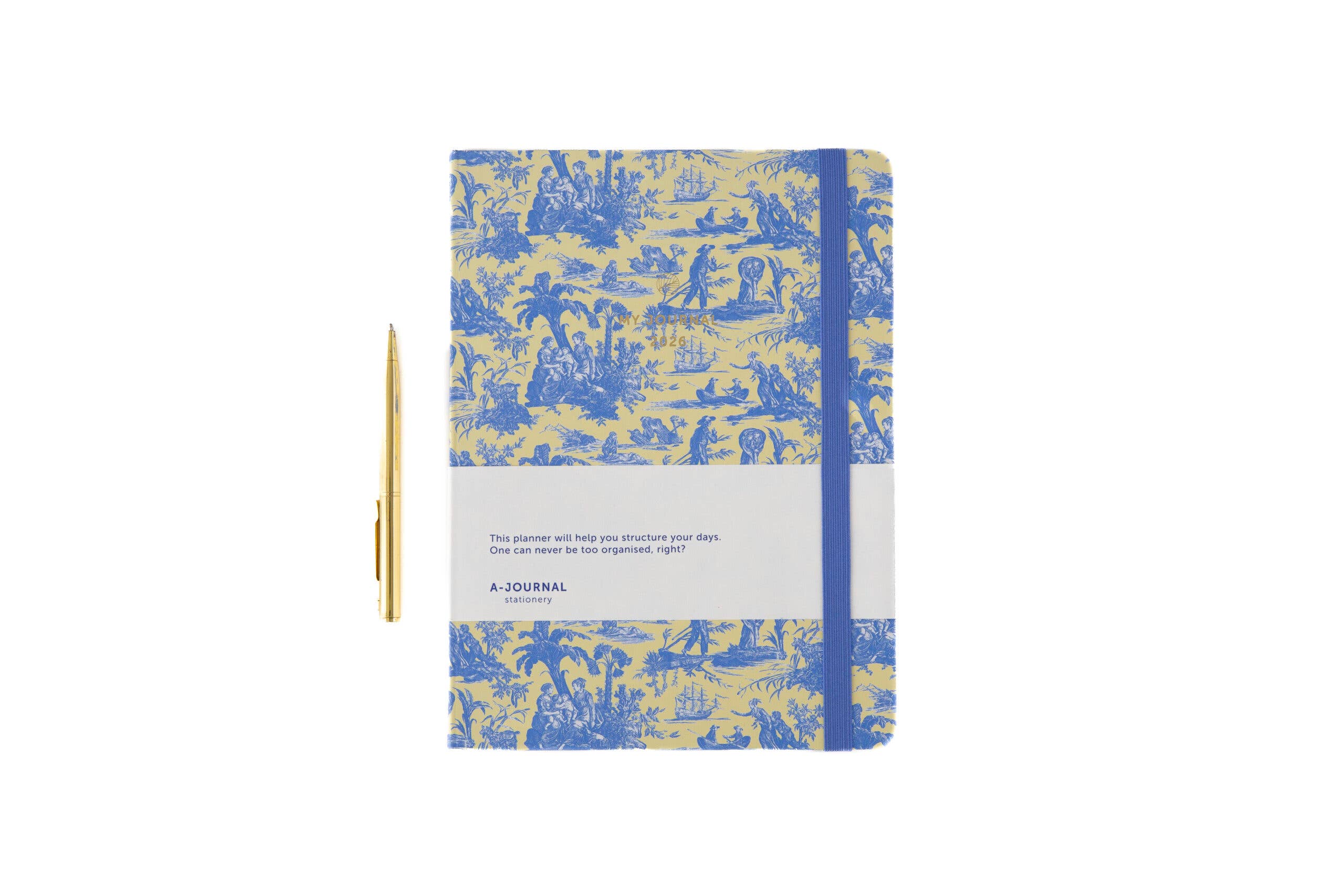 A-Journal Stationery - Venta al por mayor Diario/agenda - Mi Diario 2026 - Toile de Jouy Azul4