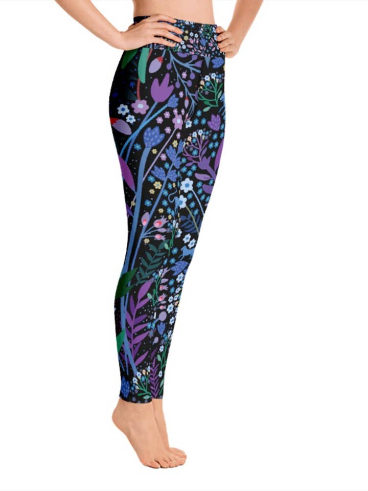 Jessie Zhao New York - Wholesale Athletic/Lounge Leggings - Women's - High Waist Yoga Leggings In Night Garden2