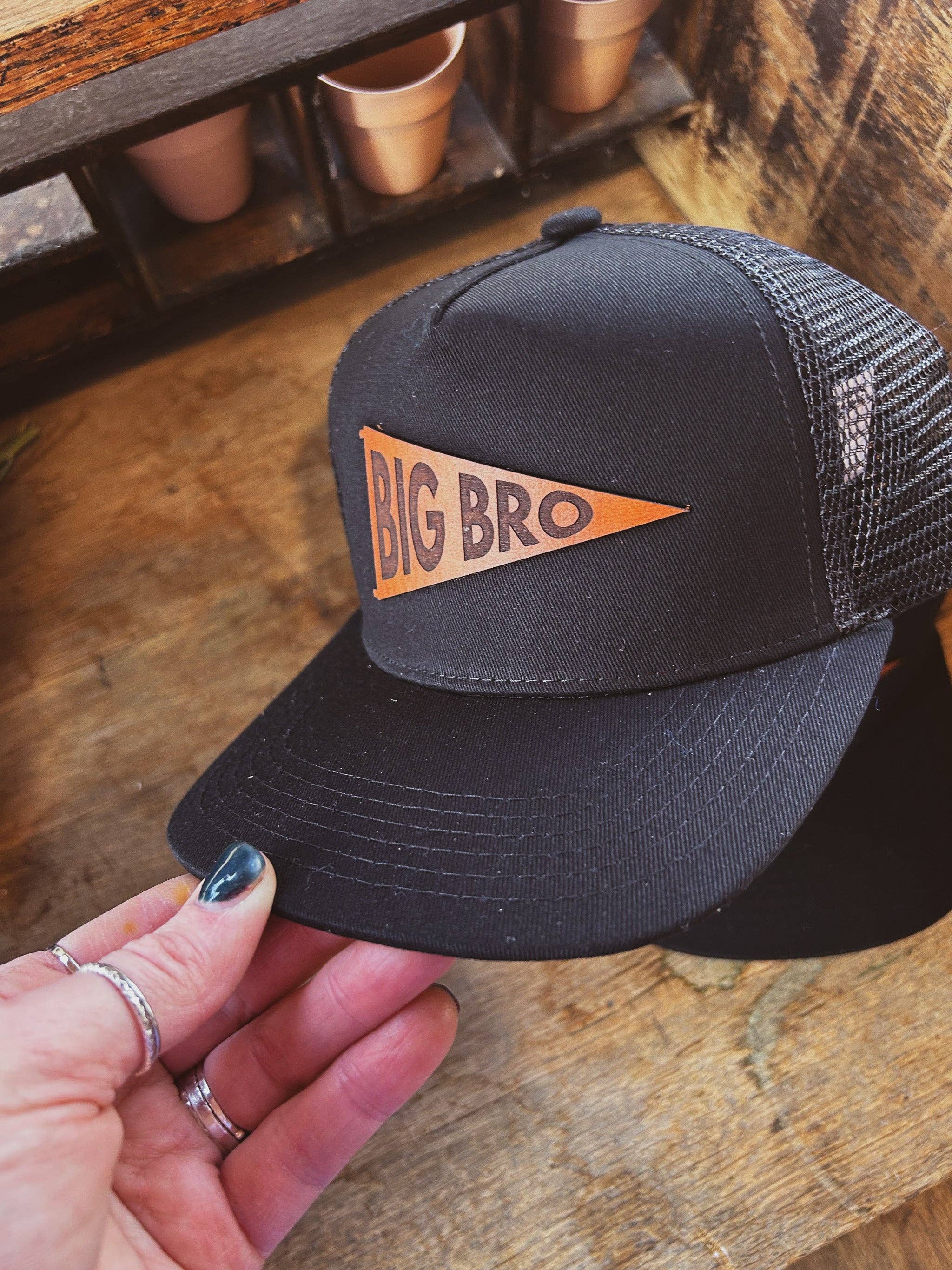 Left Grain - Wholesale Kids Hat - Kids - Big Bro and Lil Bro Pennant Leather Patch Kids Hat10