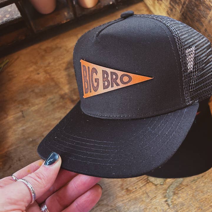 Left Grain - Wholesale Kids Hat - Kids - Big Bro and Lil Bro Pennant Leather Patch Kids Hat10