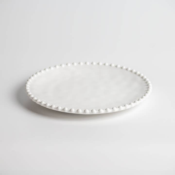 Cream Beaded Pearl 8 inch Melamine Salad Plate | Set of 6 for wholesale on Faire