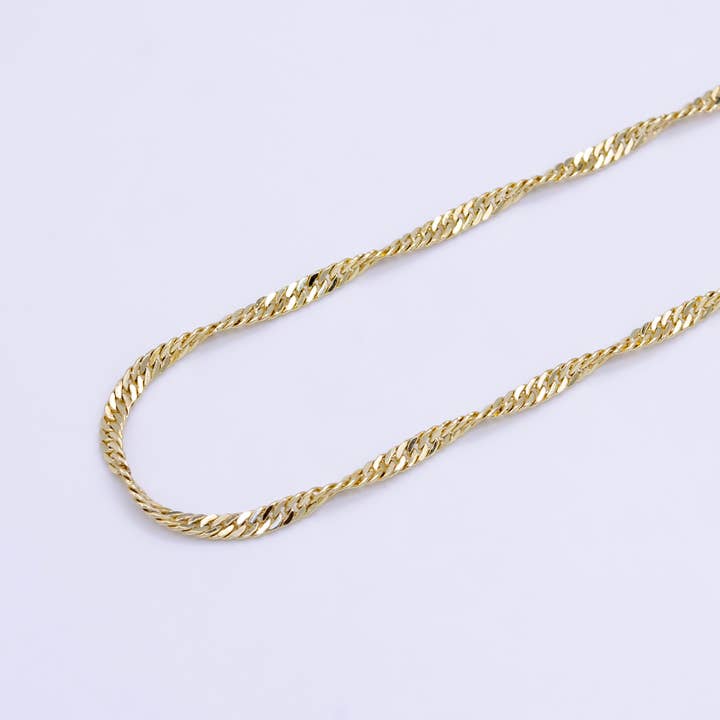 Aim Eternal - Wholesale Link & chain necklace - 14K Gold Filled 2mm Singapore Chain 20 Inch Necklace 2
