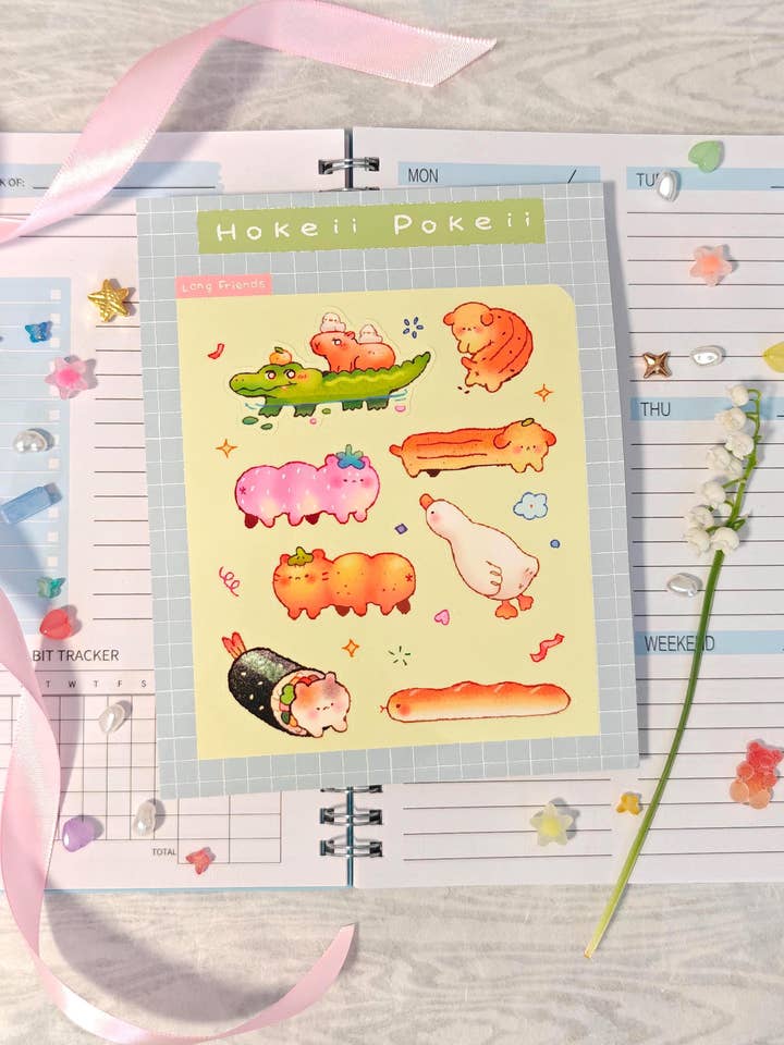 Long Friends Sticker Sheet for wholesale by Hokeii Pokeii