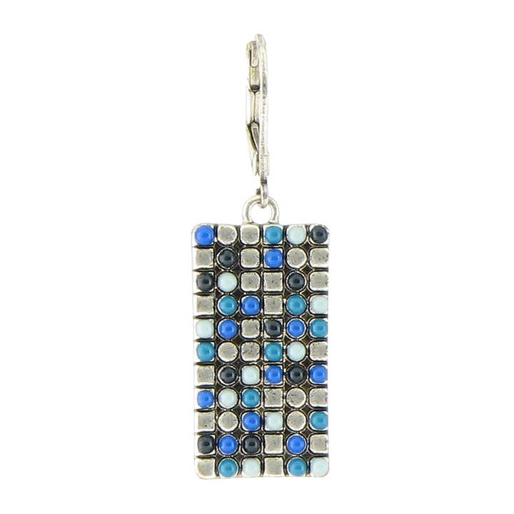 Enamel Mosaic Rectangle Earring for wholesale by Baked Beads