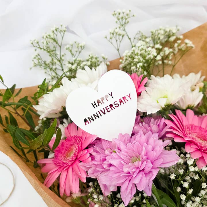 Happy Anniversary Bouquet Pick for wholesale by LaFilleCreative