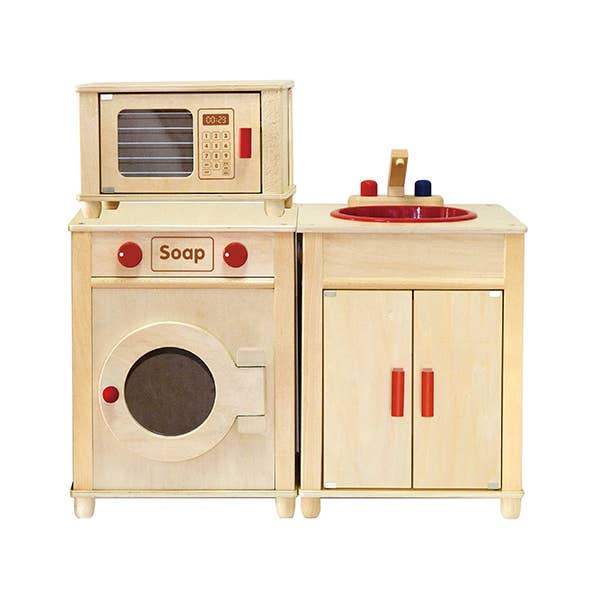 Trade Toys Limited – Großhandel Holzspielzeug – Kinder – Viga Küche aus Naturholz, 5-teilig
