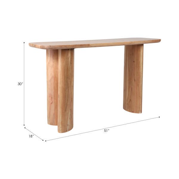 Sagebrook Home - Wholesale Console Table - Wood Rounded Edge Curved Leg Console Table - Brown, 30 in.1