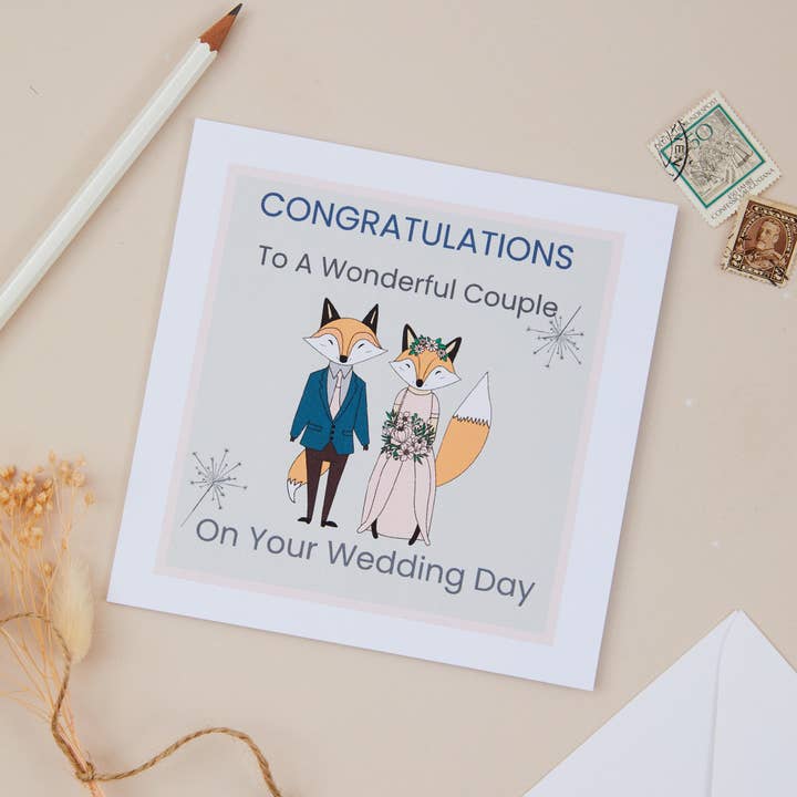 Wedding Day Congratulations Card for wholesale by Susiedoesstationery