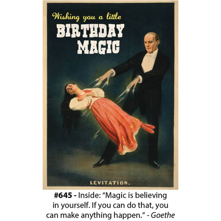 "Birthday Magic" - Vintage Art Style Birthday Card for wholesale by Magik Missile
