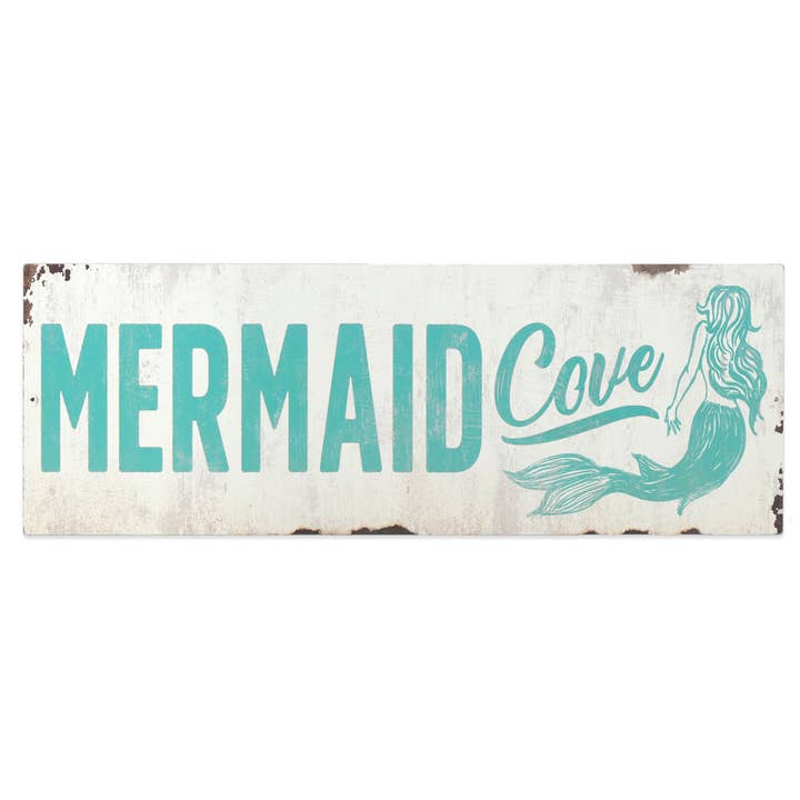 Open Road Brands, LLC - Wholesale Sign - Mermaid Cove Metal Street Sign Wall Decor