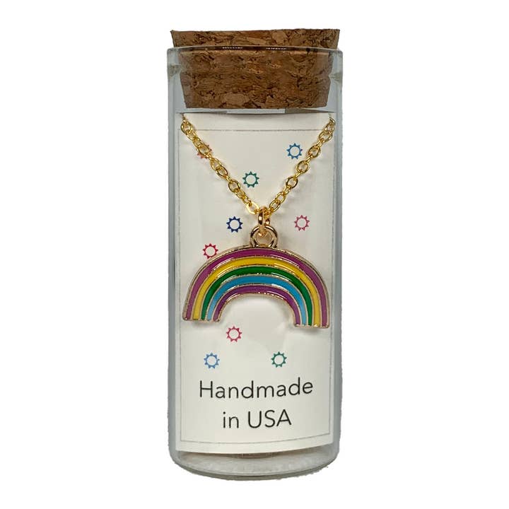 Collar colorido con forma de arcoíris en una botella, 16 pulgadas para venta al por mayor de Stratus