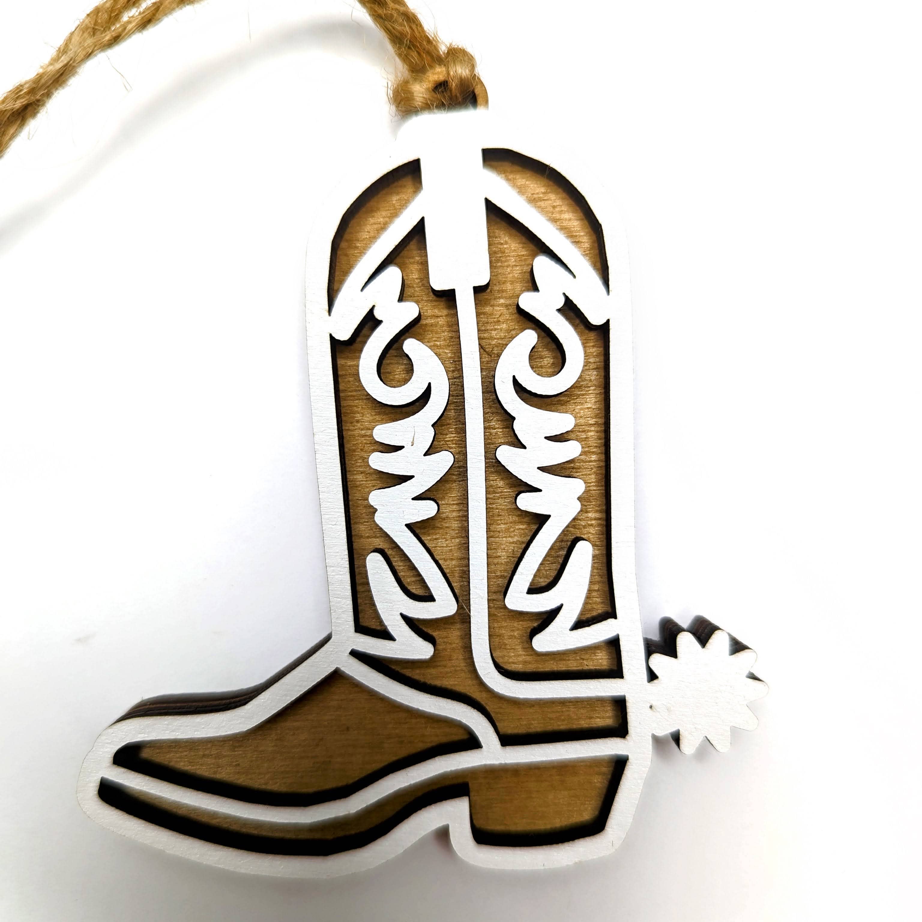 Cowboy Cowgirl Hat Boots Men Women Western Lover Accessories Christmas Tree  Ornament Decoration Hanging Charm Keepsake Decor Gift Gifft for Boot