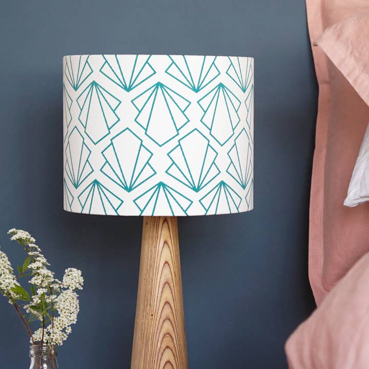Sunbeam Geometric Turquoise Lampshade for wholesale by Lume Lighting