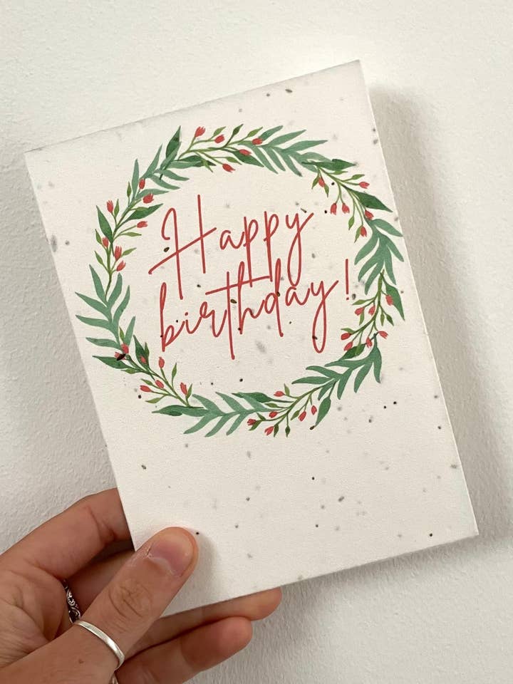 Couronne de joyeux anniversaire, 1 carte de graines à planter pour la vente par The Flower Girl Studios