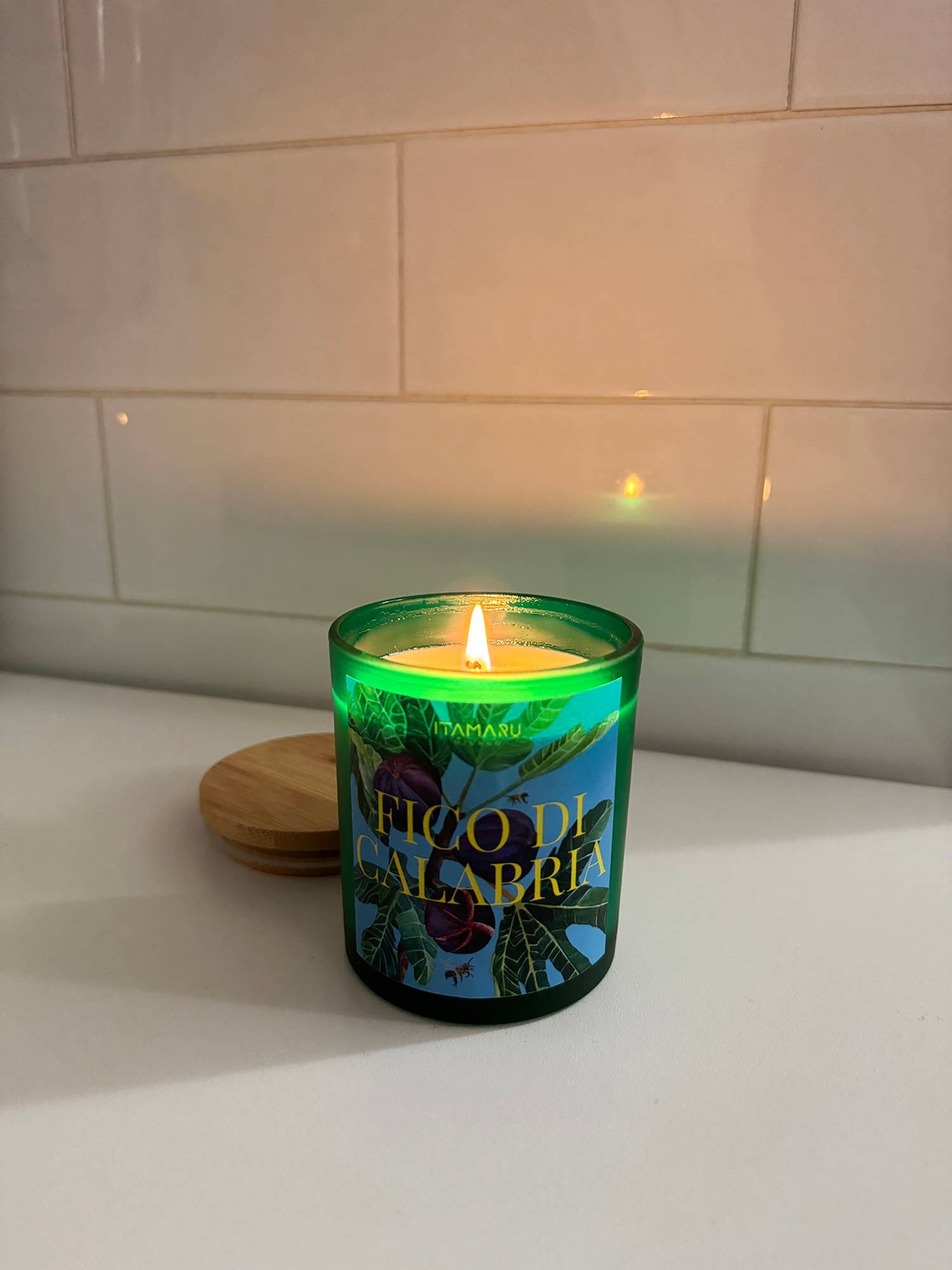 ITAMARU - Vente Bougie en bocal - Bougie parfumée à la cire de soja FICO DI CALABRIA (parfum figue boisée)4