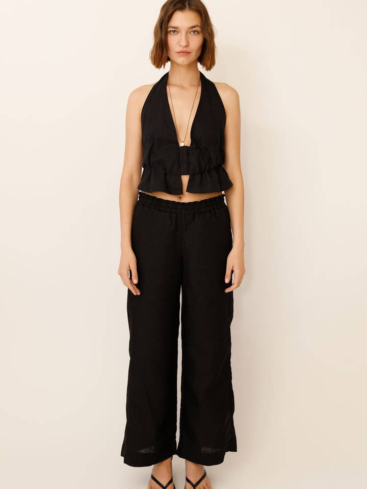 Shade Juana Open-Back Linen Halter Top for wholesale on Faire3