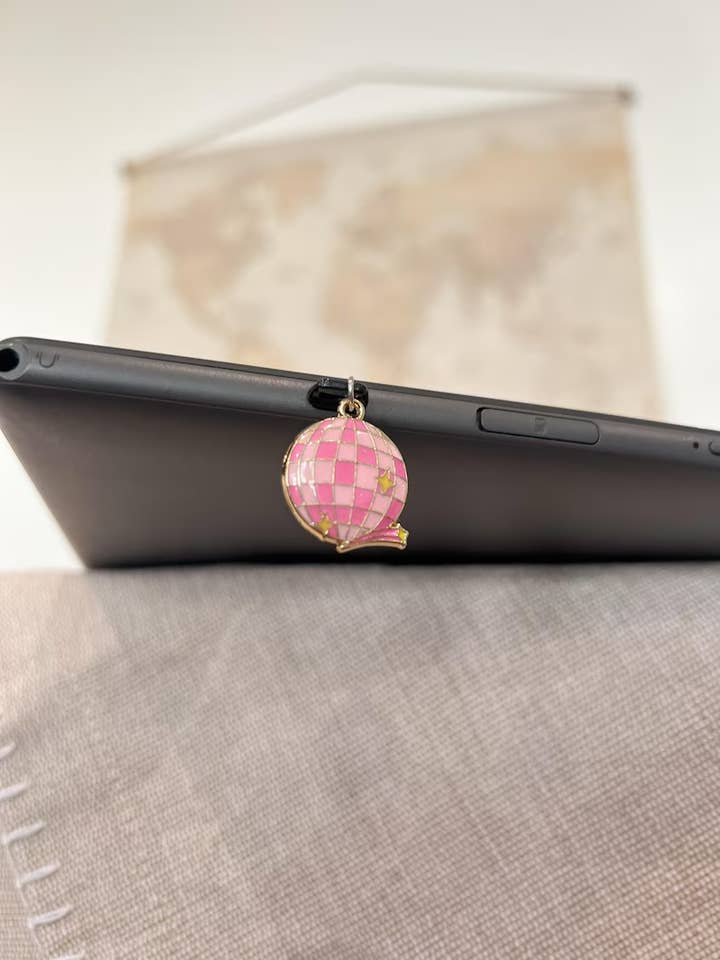 Pink Disco Ball Kindle Charm for wholesale by Little Turkey Shoppe