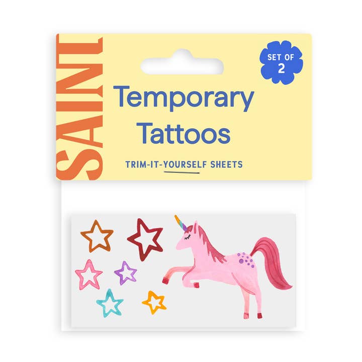 Tatouages temporaires Unicorn Party pour la vente par Saint Tattoos