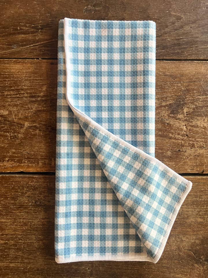 Farmhouse Blue Gingham - Hand/Tea Towel -Recycled Microfiber for wholesale by ROOM and PORCH