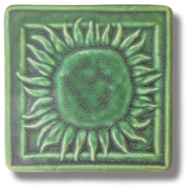 Carrelage artistique tournesol 4x4" pour la vente par Whistling Frog Tile Inc.