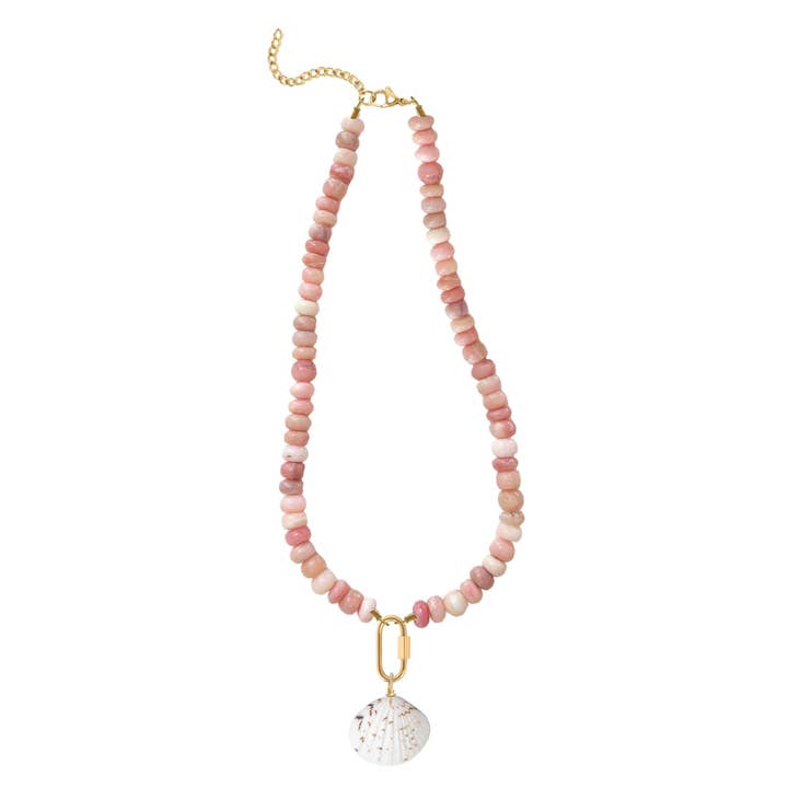 Pink Opal Shell Necklace for wholesale by Mint + Sky