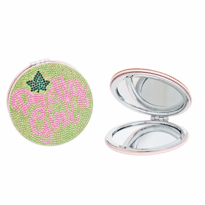 AKA Sorority Green Pretty Girl Mirror Compact for wholesale on Faire