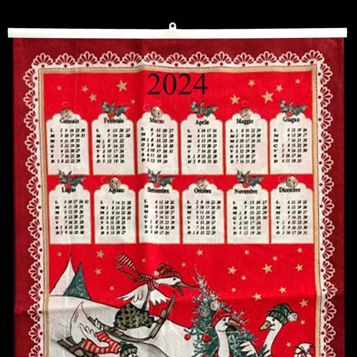 Kalenderhandtuch im Etui MIT STANGE für den Großhandel von Almatex srl