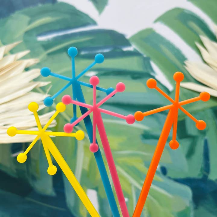 Starburst Stir Stick set van 4 voor wholesale door The Tiny Umbrella