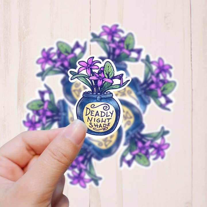 Deadly Nightshade, Vinyl Sticker for wholesale by Graceful Darkness, LLC