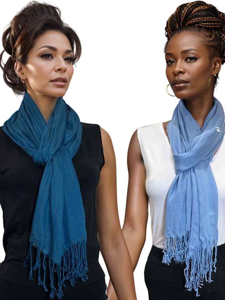 100 - Écharpes en coton et soie mélangés pour la vente par The Magic Scarf Company