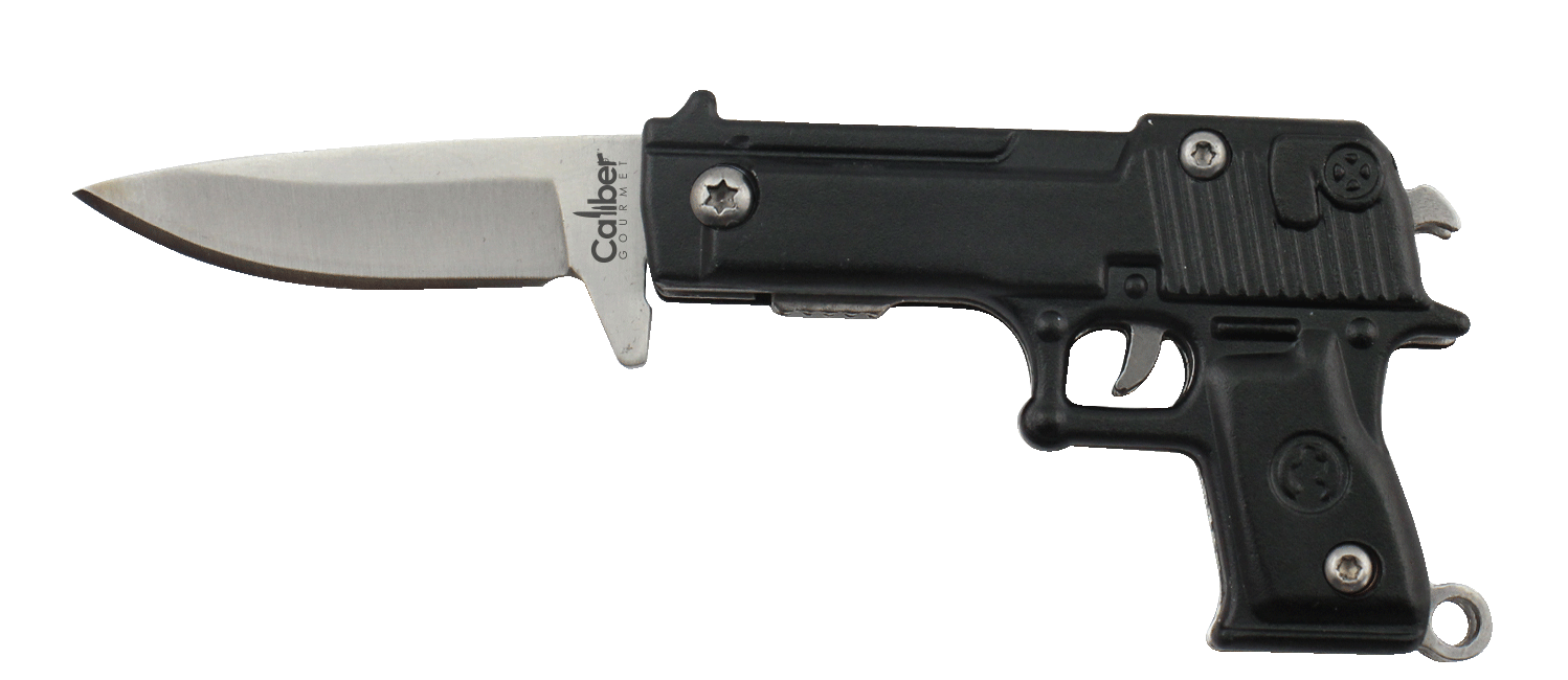 CALIBER GOURMET / CAMPCO - Wholesale Pocket Knife/Holder - Gun Knife Key Chains Display of 123